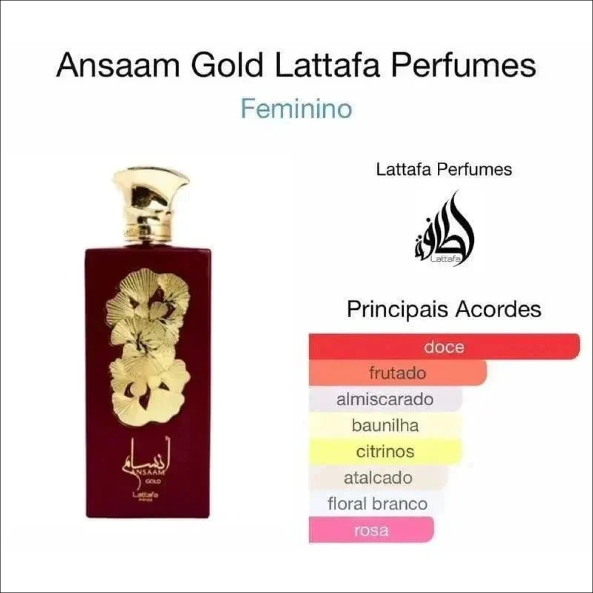 Perfume Feminino Ansaam Gold By Lattafa EDP 100ml - Âmbar Floral com Notas de Jasmim e Baunilha - Jm Grife - Perfume Feminino Ansaam Gold By Lattafa EDP 100ml - Âmbar Floral com Notas de Jasmim e Baunilha - - Jm Grife - 100ml, 22697652348, ansaam, floral, gold, Jm Grife, lattafa, mandarina, notas, perfume, rabe, topo - Jm Grife
