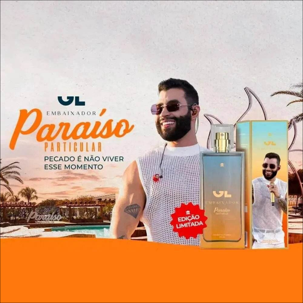 Perfume Gustavo Lima Embaixador Paraiso Particular Deo Colônia Masculino 100ml - Jm Grife