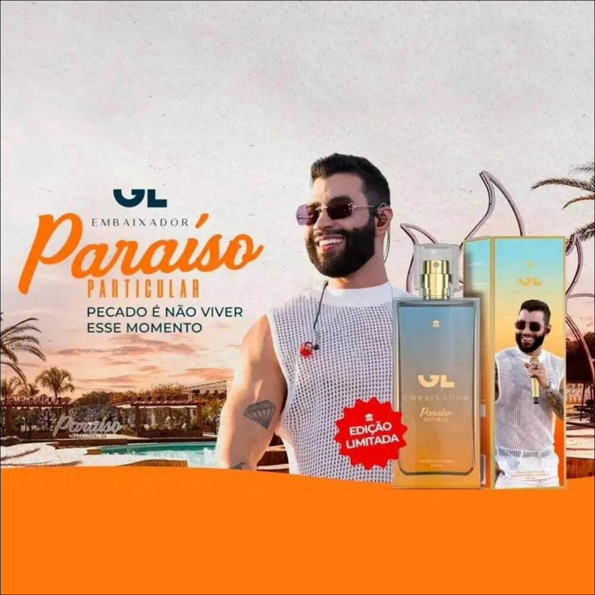 Perfume Gustavo Lima Embaixador Paraiso Particular Deo Colônia Masculino 100ml - Jm Grife