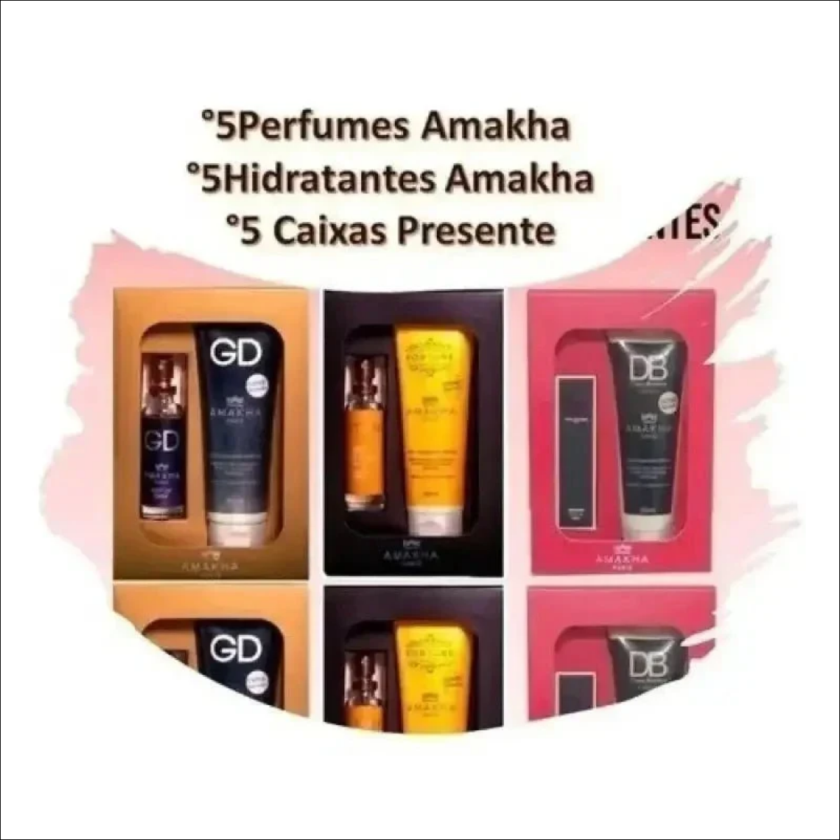 Kit 5hidratantes + 5perfumes 15ml Amakha + 5caixa Presente - Jm Grife - Kit 5hidratantes + 5perfumes 15ml Amakha + 5caixa Presente - - Jm Grife - 1025287341, 15ml, 5caixa, 5hidratantes, 789374785002, amakha, issues, Jm Grife, presente - Jm Grife